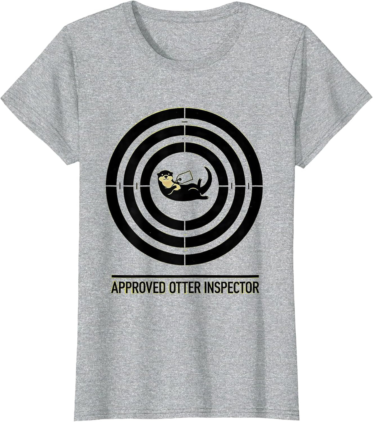 Women's Approved Otter Inspector Funny Otter Lover Gift T-Shirt - Heather Grey