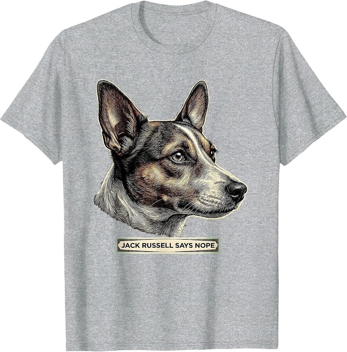Men's Jack Russell Says Nope Funny Jack Russell Terrier Dog Lover T-Shirt - Heather Grey