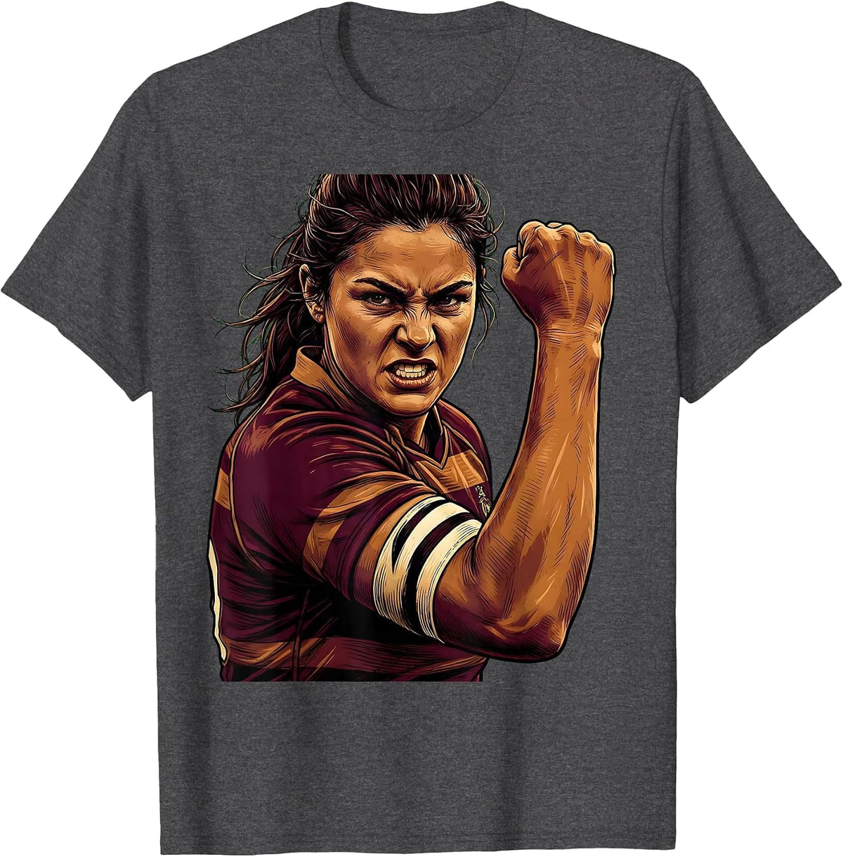 Rugby Captain Armband Pride Graphic T-Shirt - Dark Heather Grey