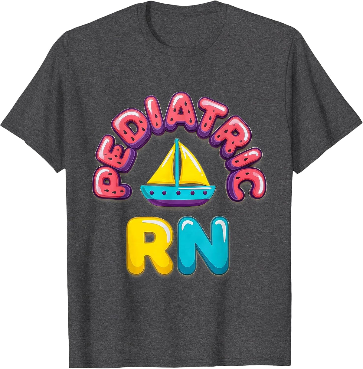 Pediatric RN Cute Arched NICU Nurse Practitioner Workwear T-Shirt - Dark Heather Grey