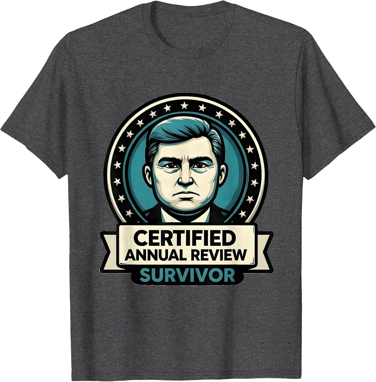 Certified Annual Review Survivor Funny Special Education T-Shirt - Dark Heather Grey