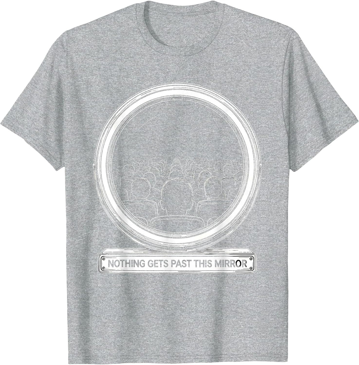 Men's Nothing Gets Past This Mirror Funny School Bus Driver Humor T-Shirt - Heather Grey