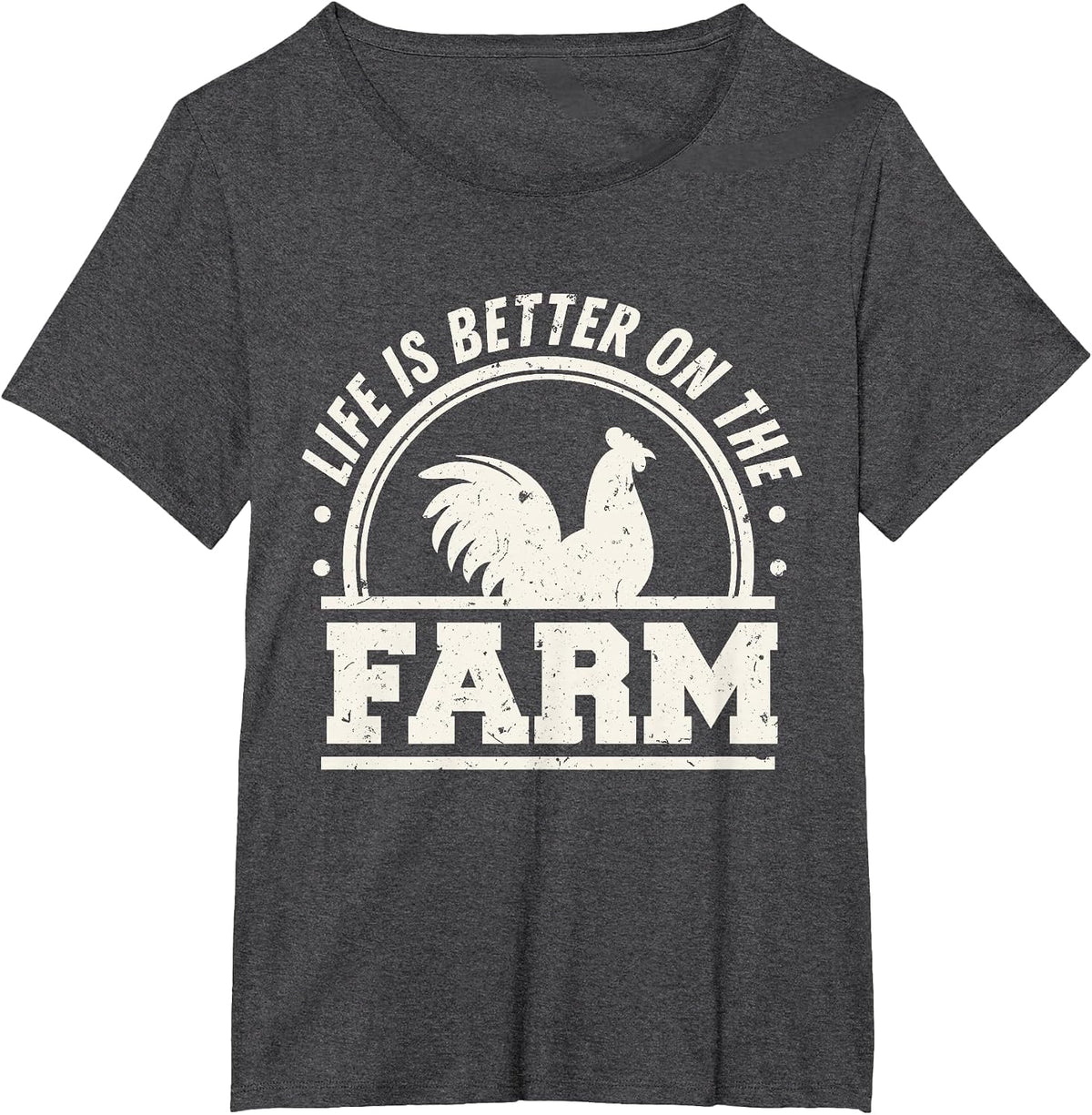 Life is Better On The Farm Chicken T-Shirt - Dark Heather Grey