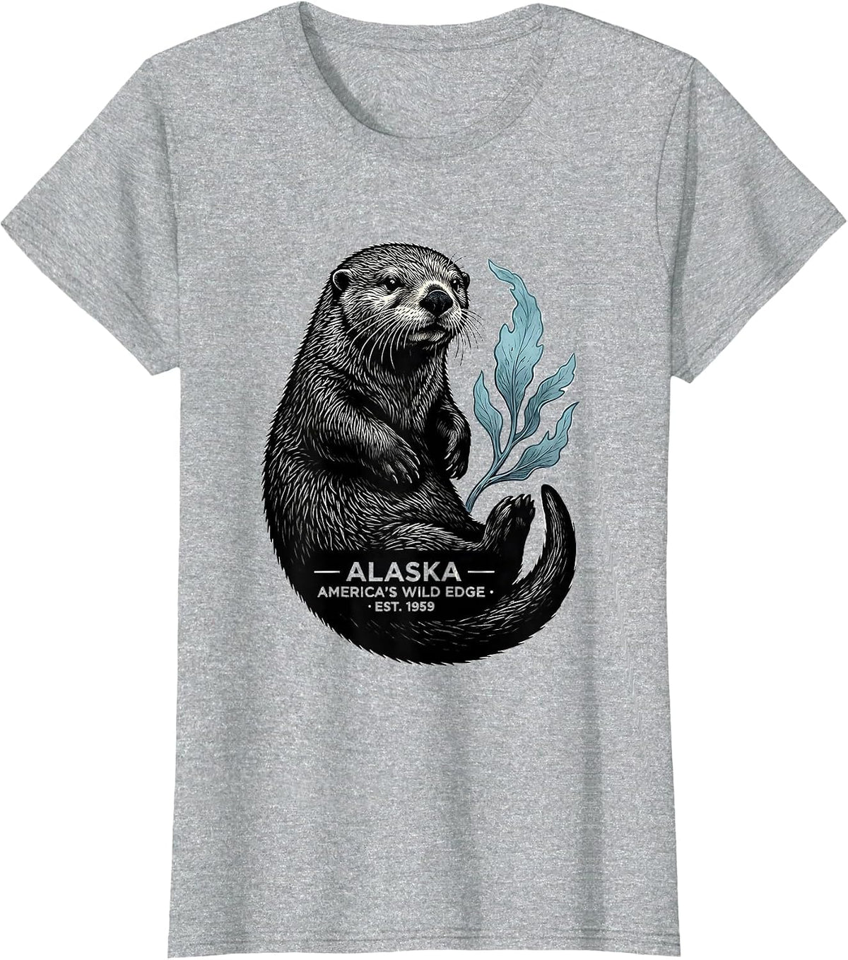 Women's Alaska America's Wild Edge Est. 1959 Souvenir T-Shirt - Heather Grey