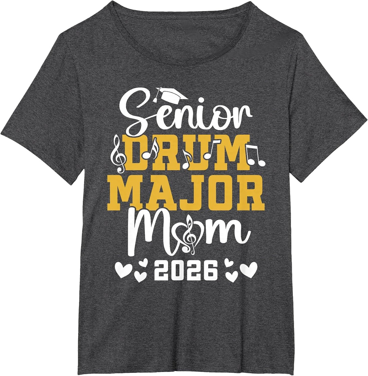 Drum Major Senior Mom 2026 Senior Marching Band Mom 2026 T-Shirt - Dark Heather Grey