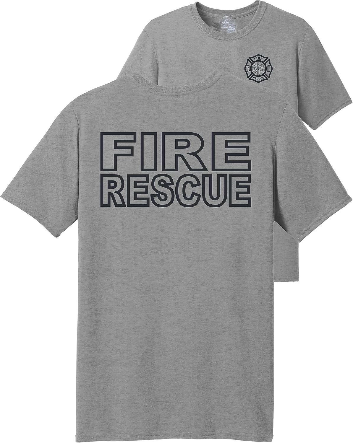 FAIR GAME Fire Rescue T-Shirt - Sport Grey-black Design