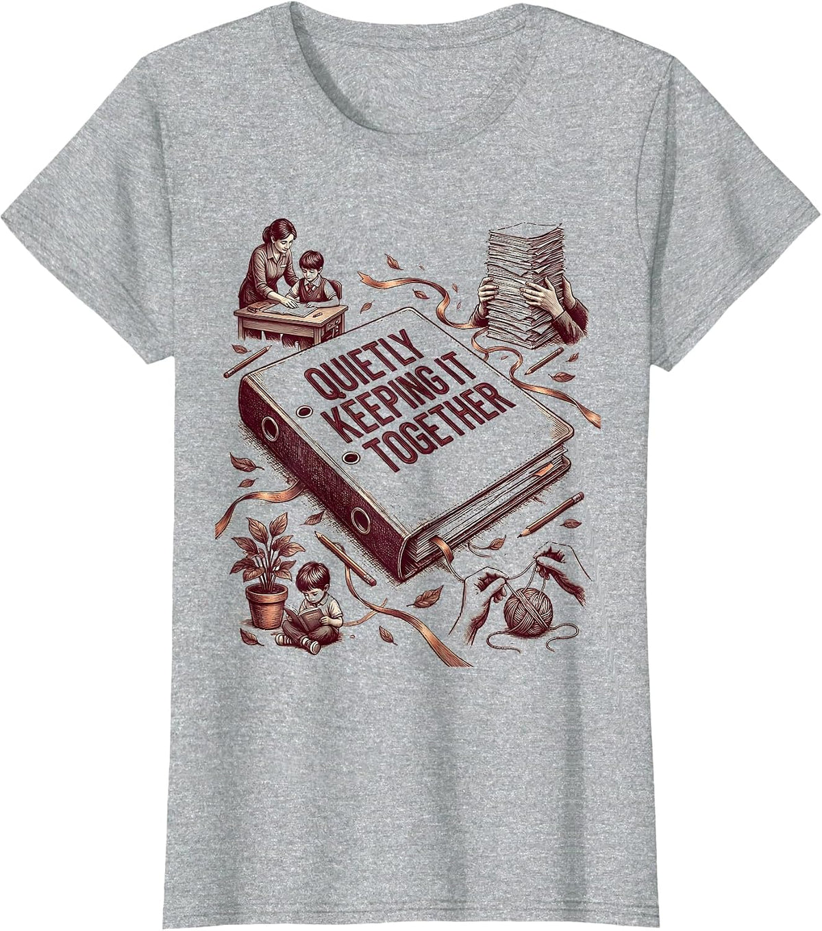 Quietly Keeping It Together Paraprofessional Design T-Shirt - Heather Grey