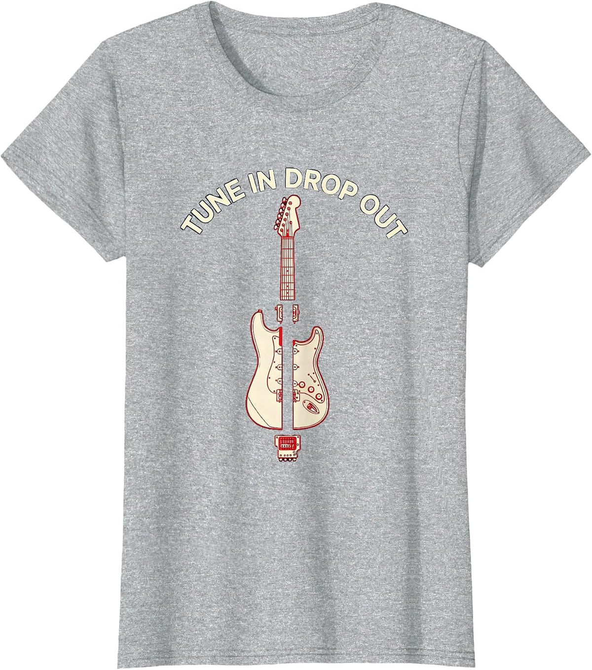 Tune In Drop Out Retro Counterculture Design T-Shirt - Heather Grey