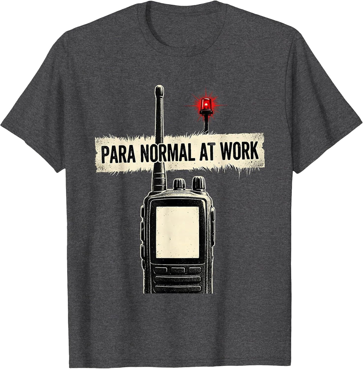 Para Normal At Work Stencil Graphic Halloween Teacher T-Shirt - Dark Heather Grey