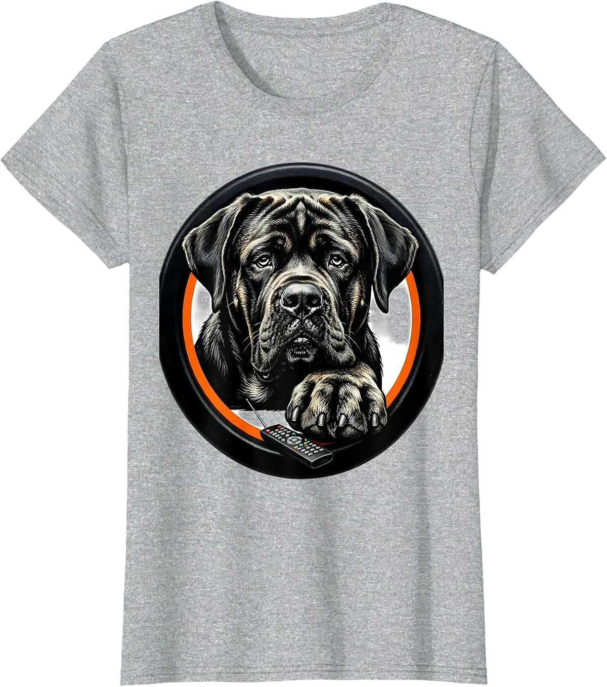 Mastiff Badge Dog Owner Humor T-Shirt - Heather Grey