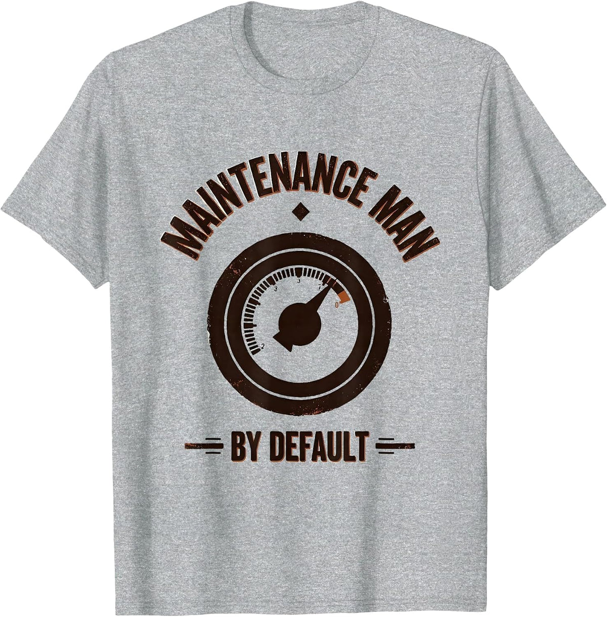 Men's Maintenance Man By Default Vintage HVAC Technician Workplace T-Shirt - Heather Grey