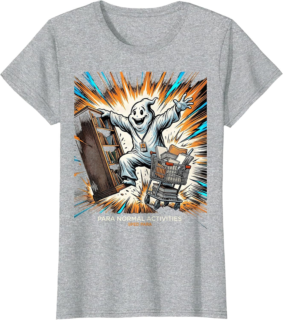 Para Normal Activities SPED Para Funny Ghost T-Shirt - Heather Grey