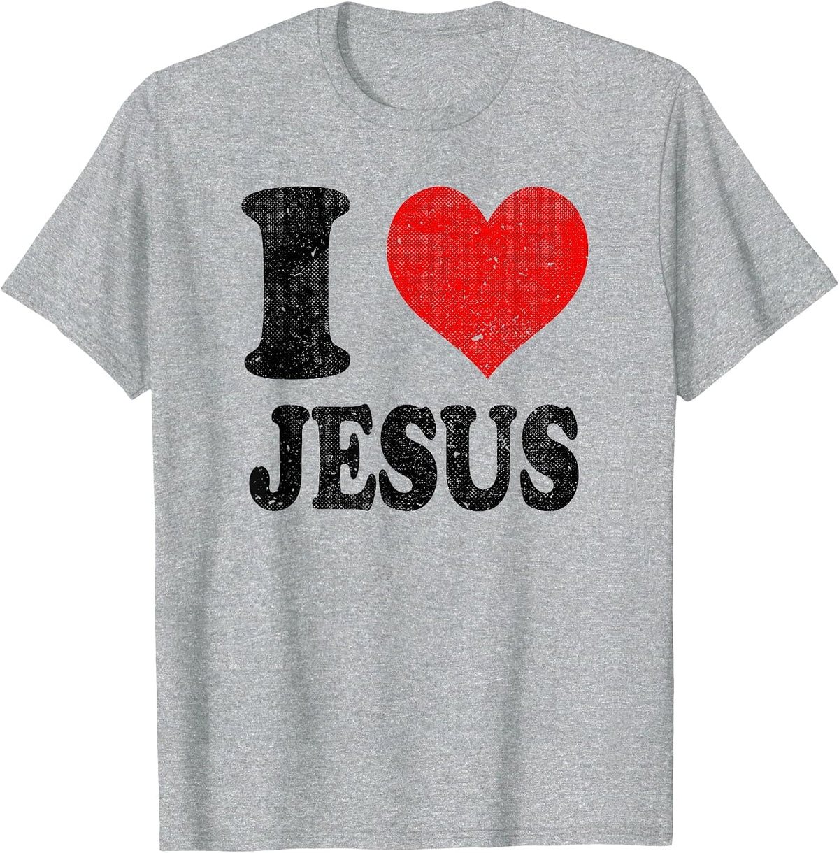 I Love Jesus Vintage T-Shirt - Heather Grey