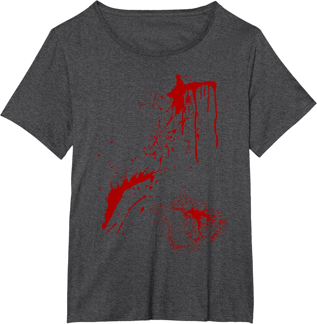 Blood Splatter Halloween Fake Bloody Spatter Zombie Victim T-Shirt - Dark Heather Grey