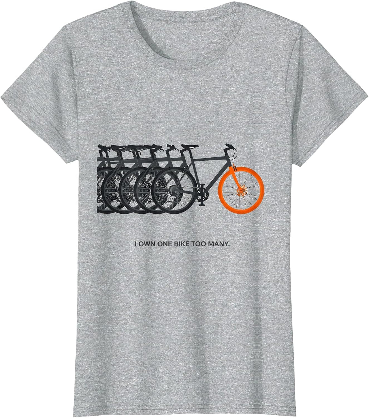 Women's I Own One Bike Too Many Funny Cycling Humor Mountain Bike T-Shirt - Heather Grey