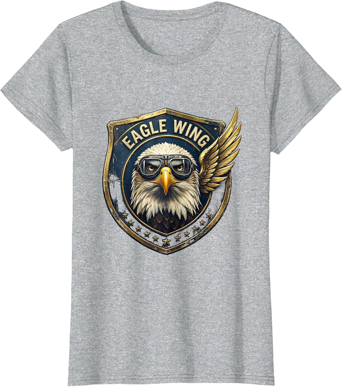 Women's Eagle Wing Vintage Bald Eagle Wildlife Lover Pride Kids T-Shirt - Heather Grey