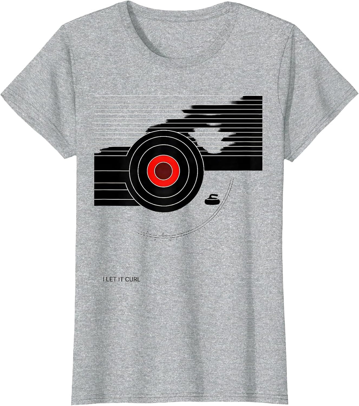 I Let It Curl Funny Curling Sport Curler Fan Humor T-Shirt - Heather Grey