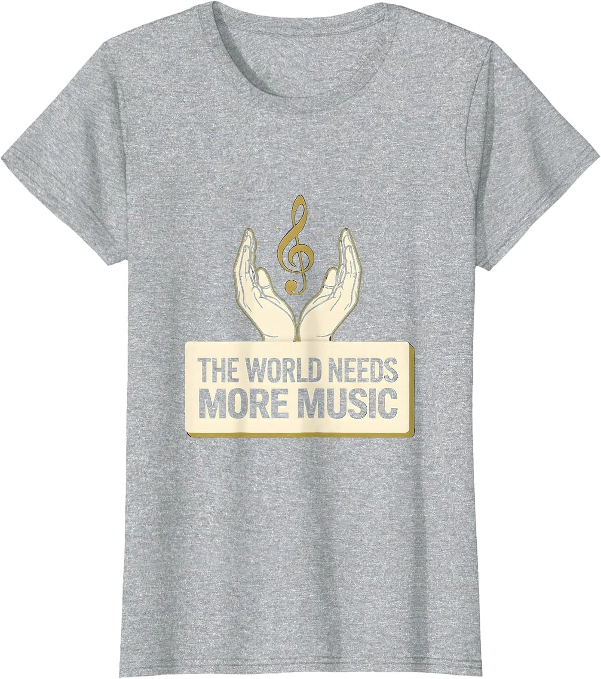 The World Needs More Music Teacher Design T-Shirt - Heather Grey