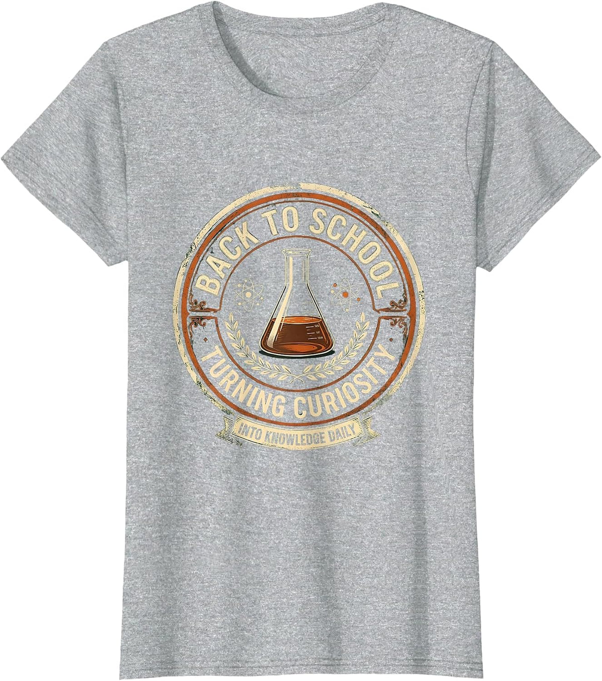 Back to School Science Teacher Curiosity Design T-Shirt - Heather Grey