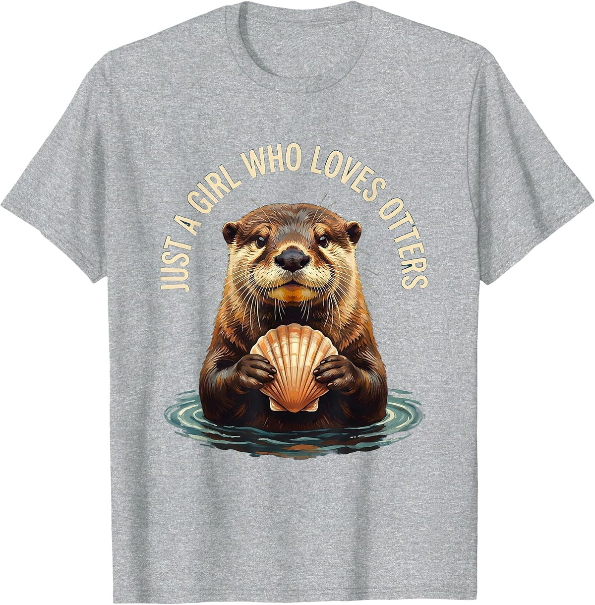 Men's Just A Girl Who Loves Otters Animal Lover Humor T-Shirt - Heather Grey