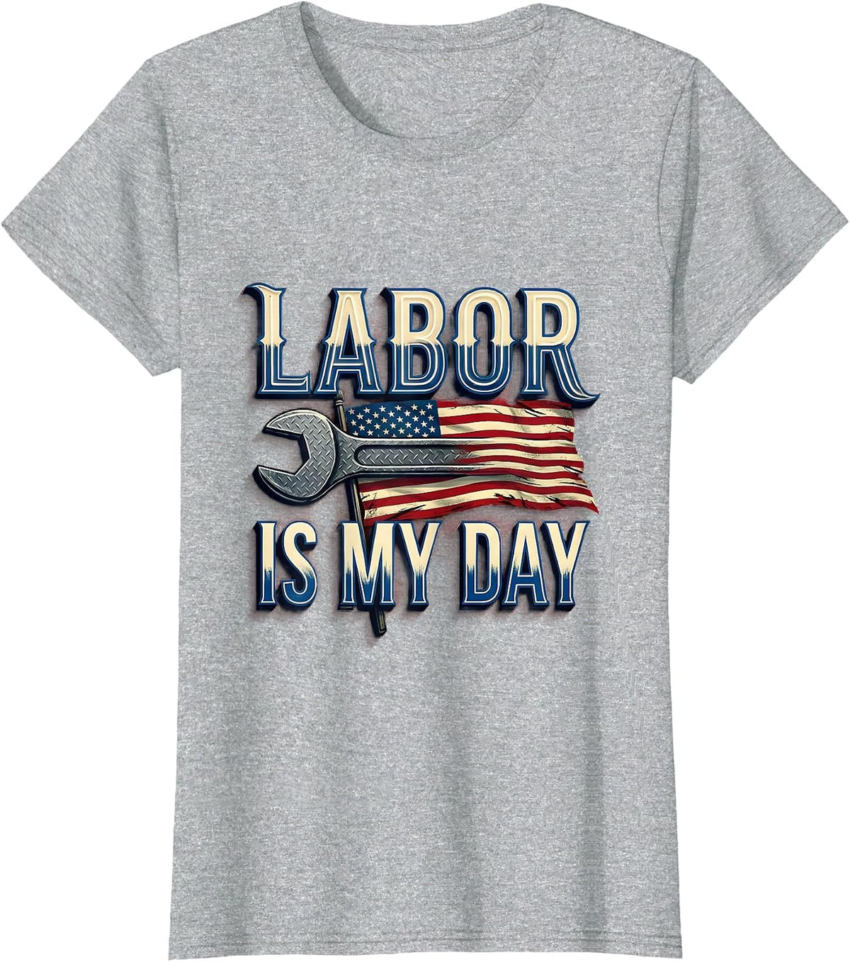 Labor Is My Day Vintage Handyman Mechanic Gift T-Shirt - Heather Grey