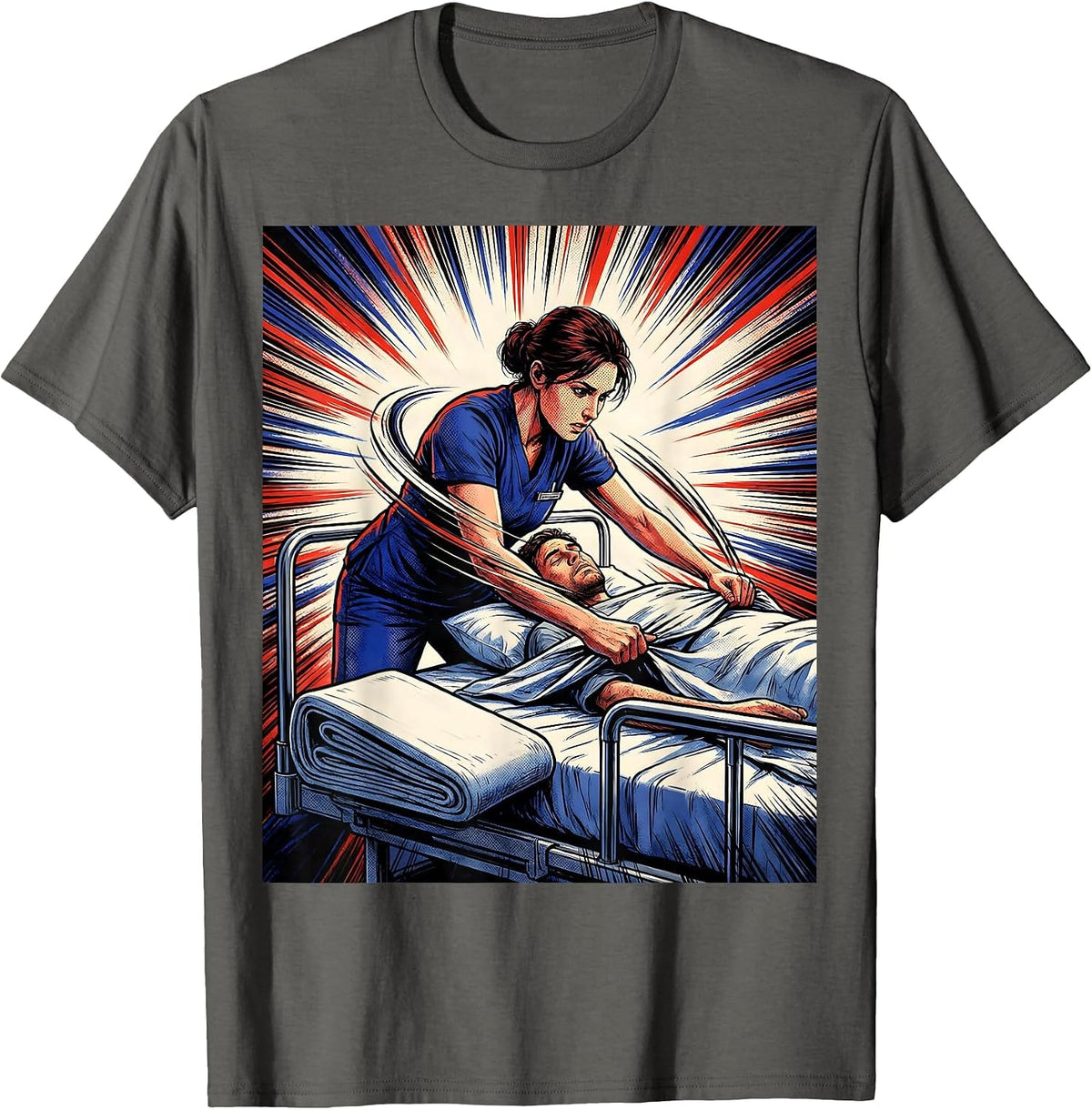 Patient Care Tech Comic Book Appreciation Gift T-Shirt - Asphalt Grey