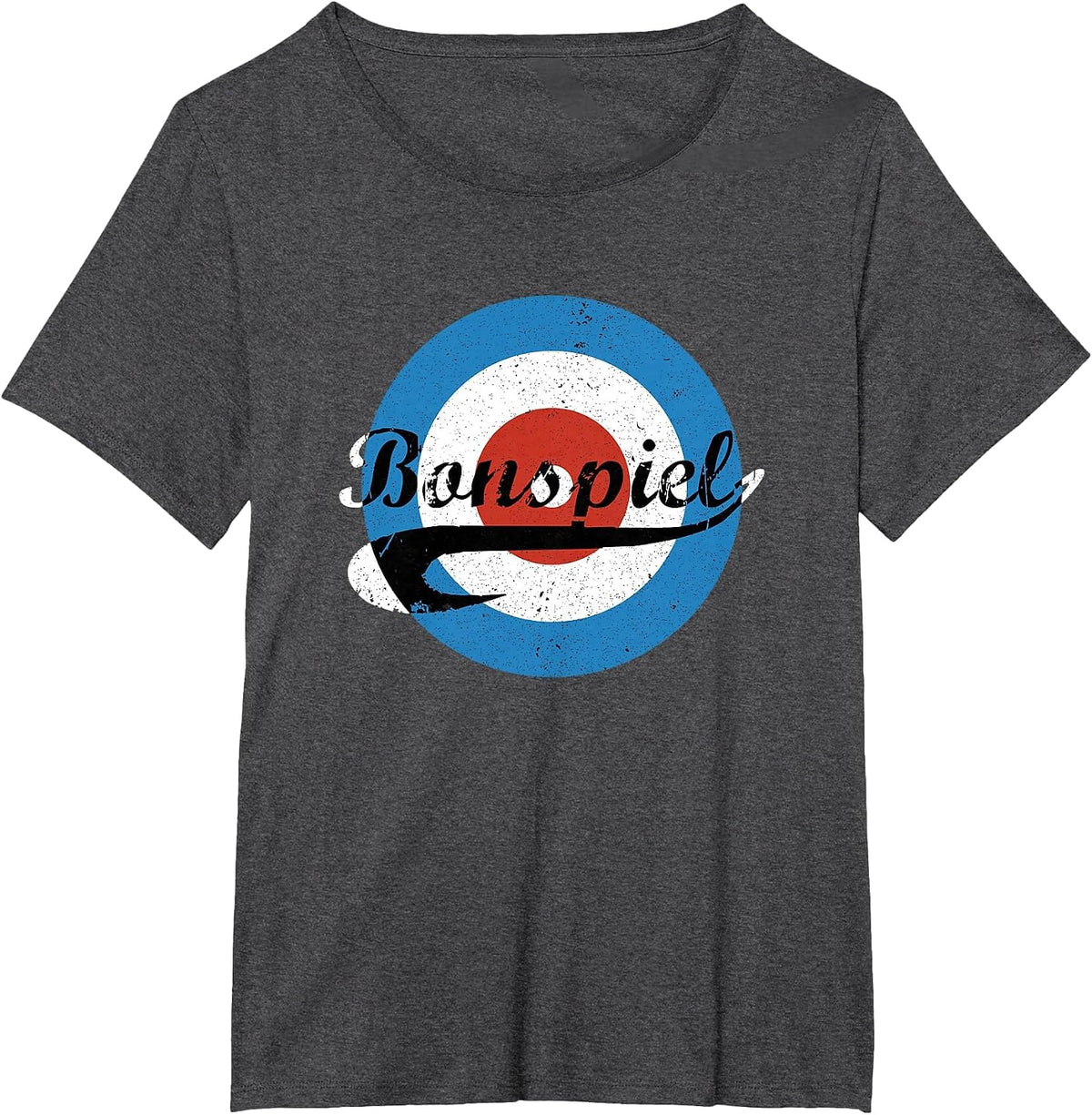 Bonspiel Curling Rink Retro Distressed T-Shirt T-Shirt - Dark Heather Grey