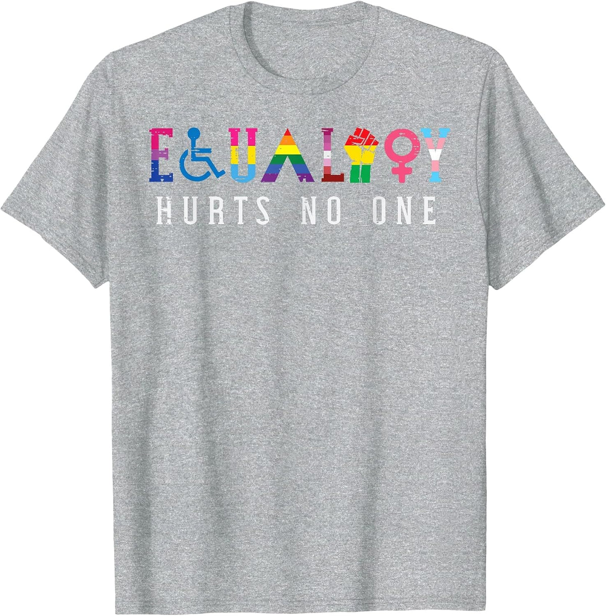 LGBT Equality Hurts No One Pride Human Rights Men Women Kids T-Shirt - Heather Grey