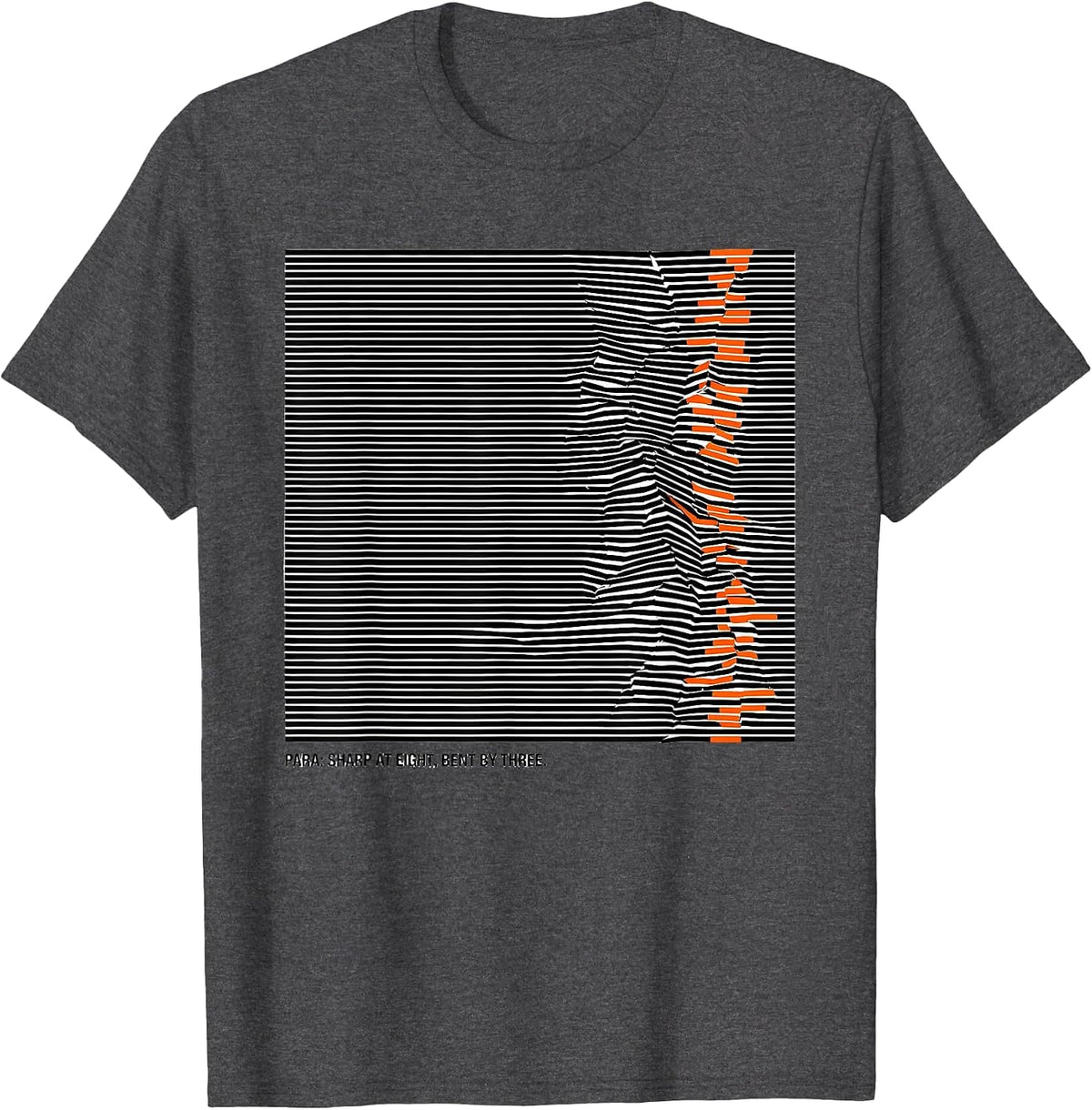 Men's Para Sharp At Eight Bent By Three Funny Paraprofessional T-Shirt - Dark Heather Grey