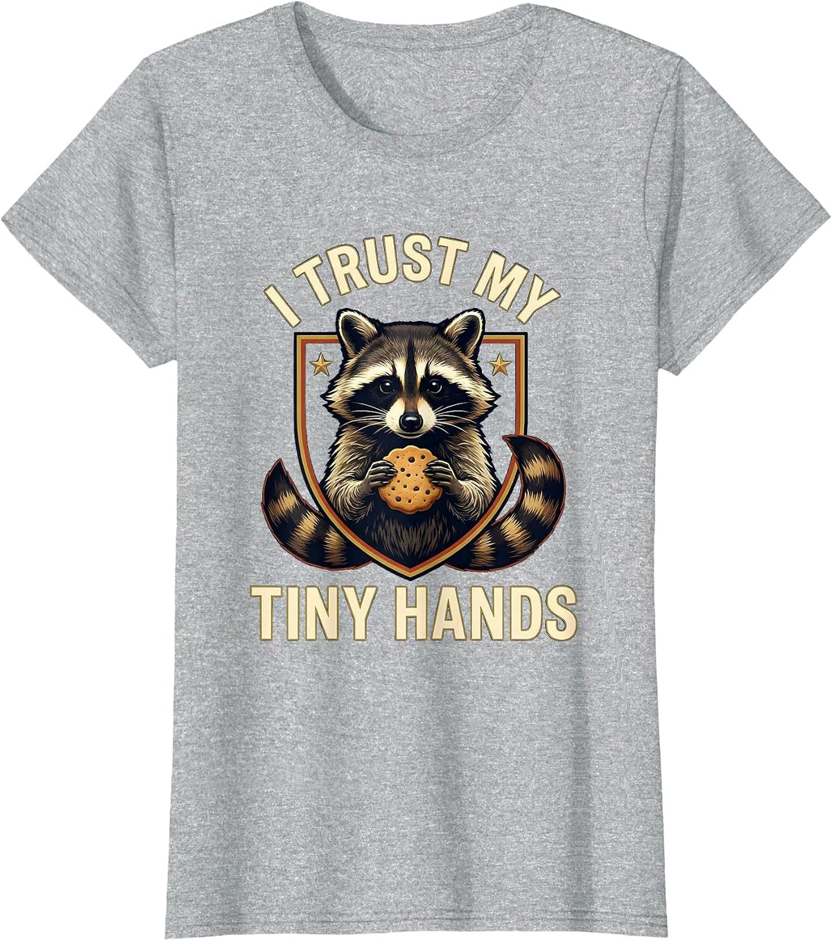 I Trust My Tiny Hands Funny Raccoon Trash Panda Meme Humor T-Shirt - Heather Grey