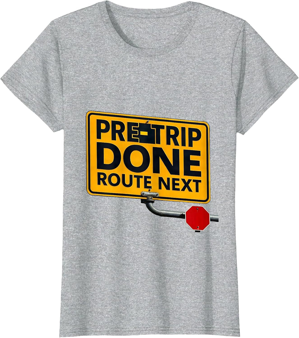 Pre-Trip Done Route Next Funny School Bus Driver T-Shirt - Heather Grey