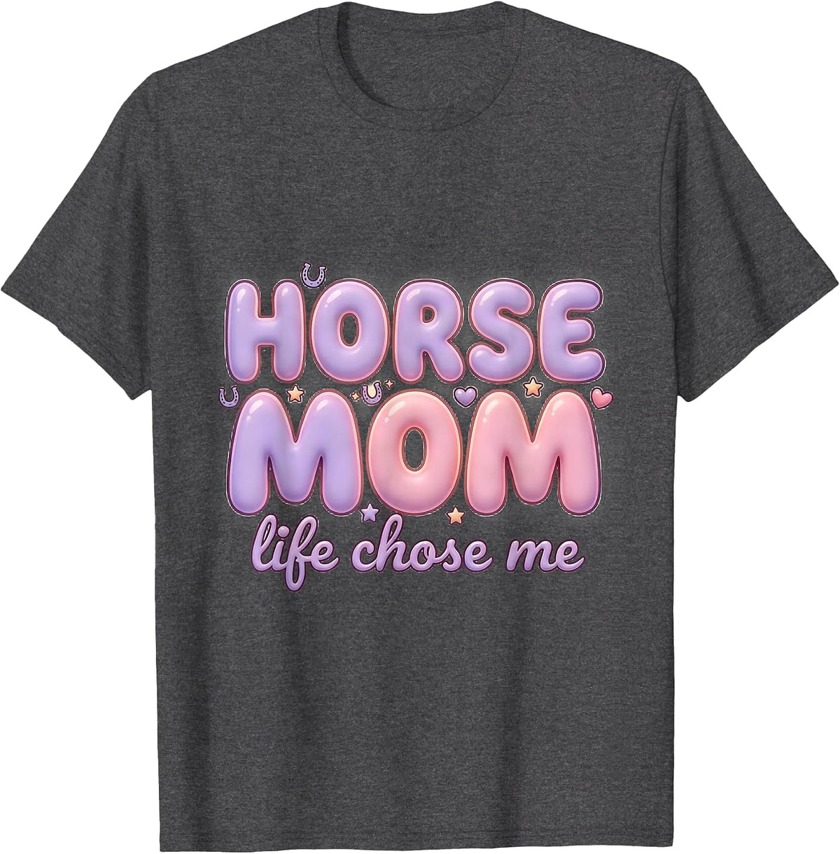Men's Horse Mom Life Chose Me Equestrian Design T-Shirt - Dark Heather Grey