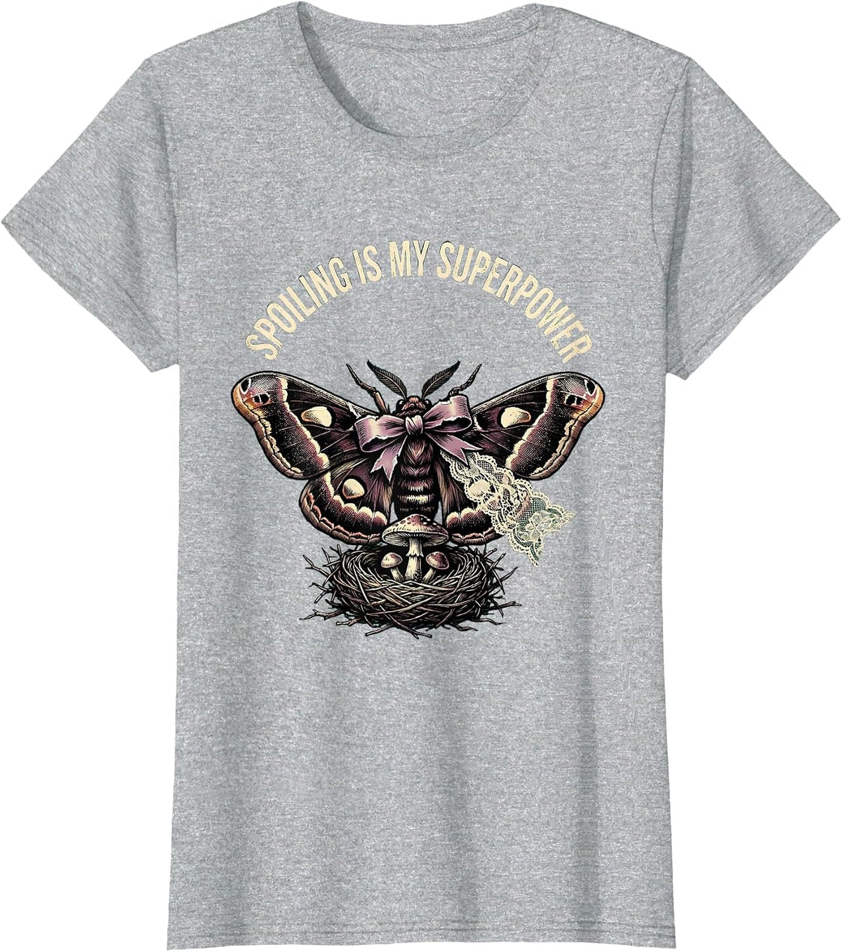 Women's Spoiling Is My Superpower Gigi Design T-Shirt - Heather Grey