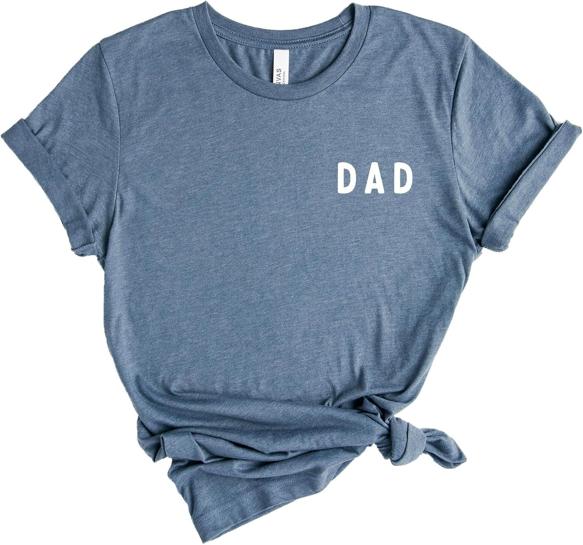 Dad Daddy Shirt Unisex Letter Print T-Shirt Casual Short Sleeve Tops Indigo - As Pictured