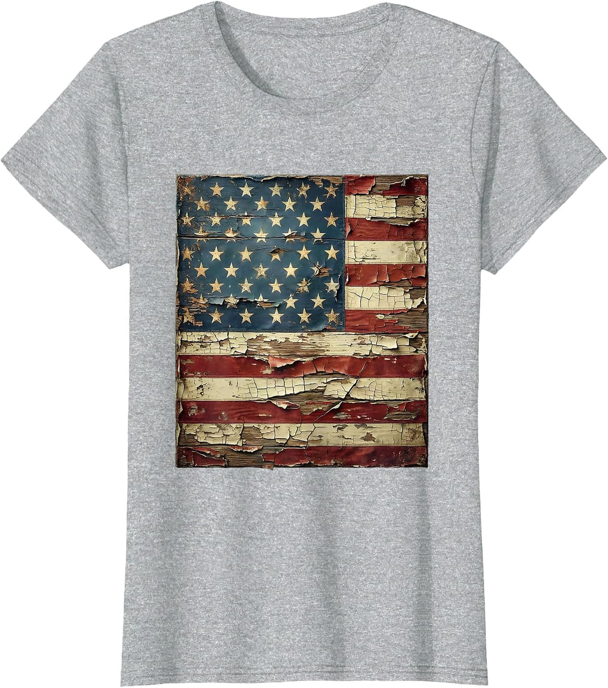 Iron Worker Cityscape Patriotic Graphic T-Shirt - Heather Grey