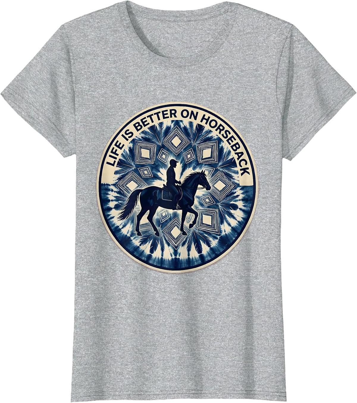 Life Is Better On Horseback Equestrian Design T-Shirt - Heather Grey