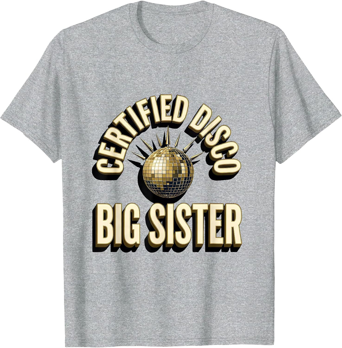 Men's Certified Disco Big Sister Retro 70s Party Costume T-Shirt - Heather Grey