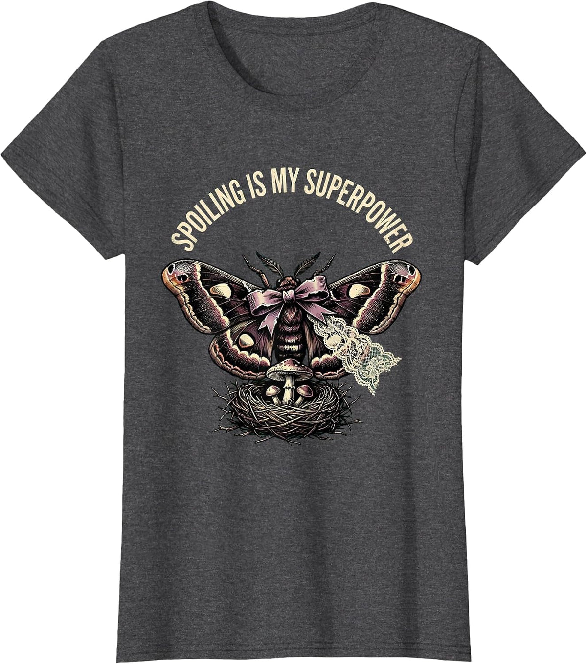Women's Spoiling Is My Superpower Gigi Design T-Shirt - Dark Heather Grey