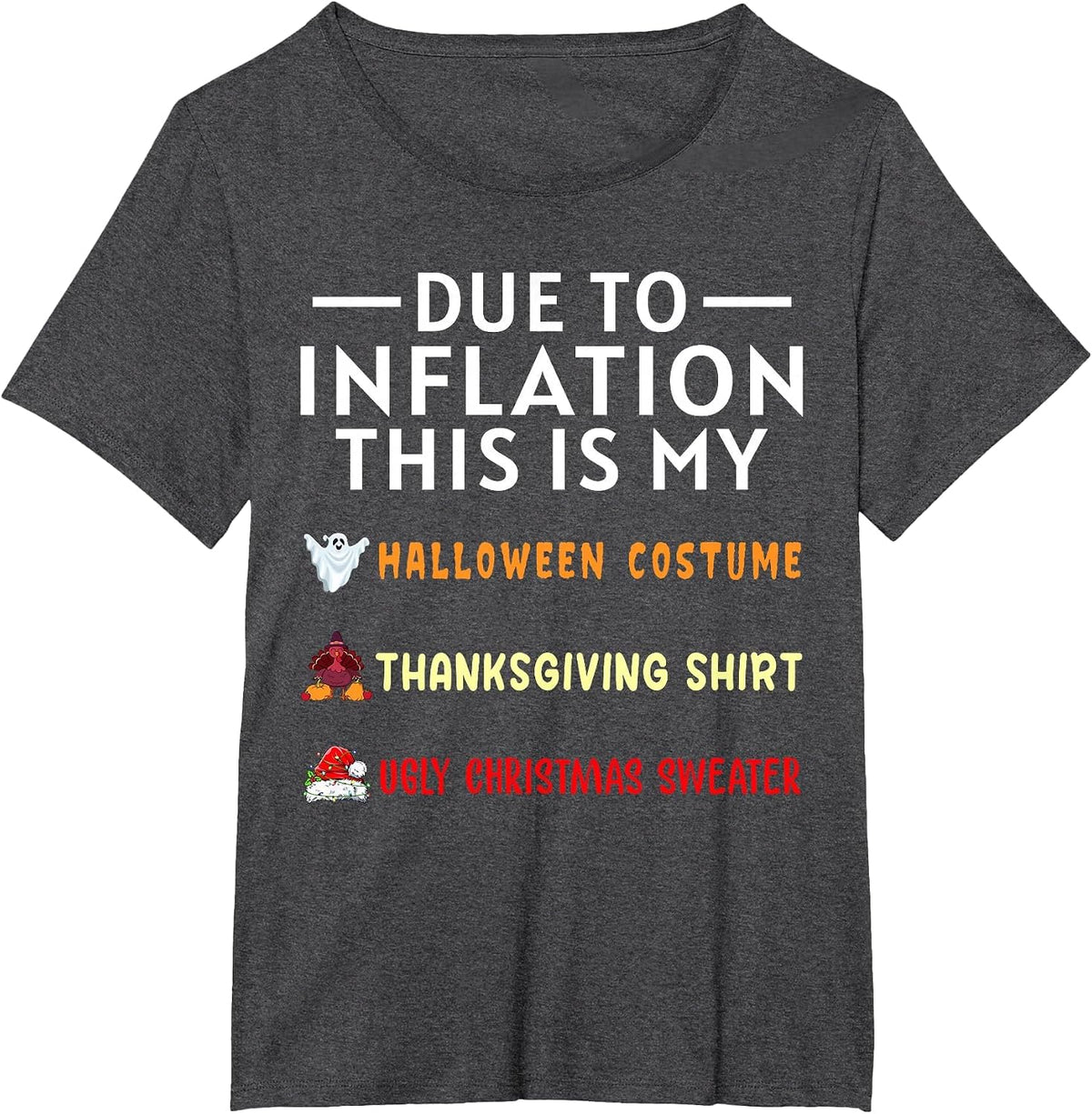 Due to Inflation This is My Funny Halloween Costume T-Shirt - Dark Heather Grey