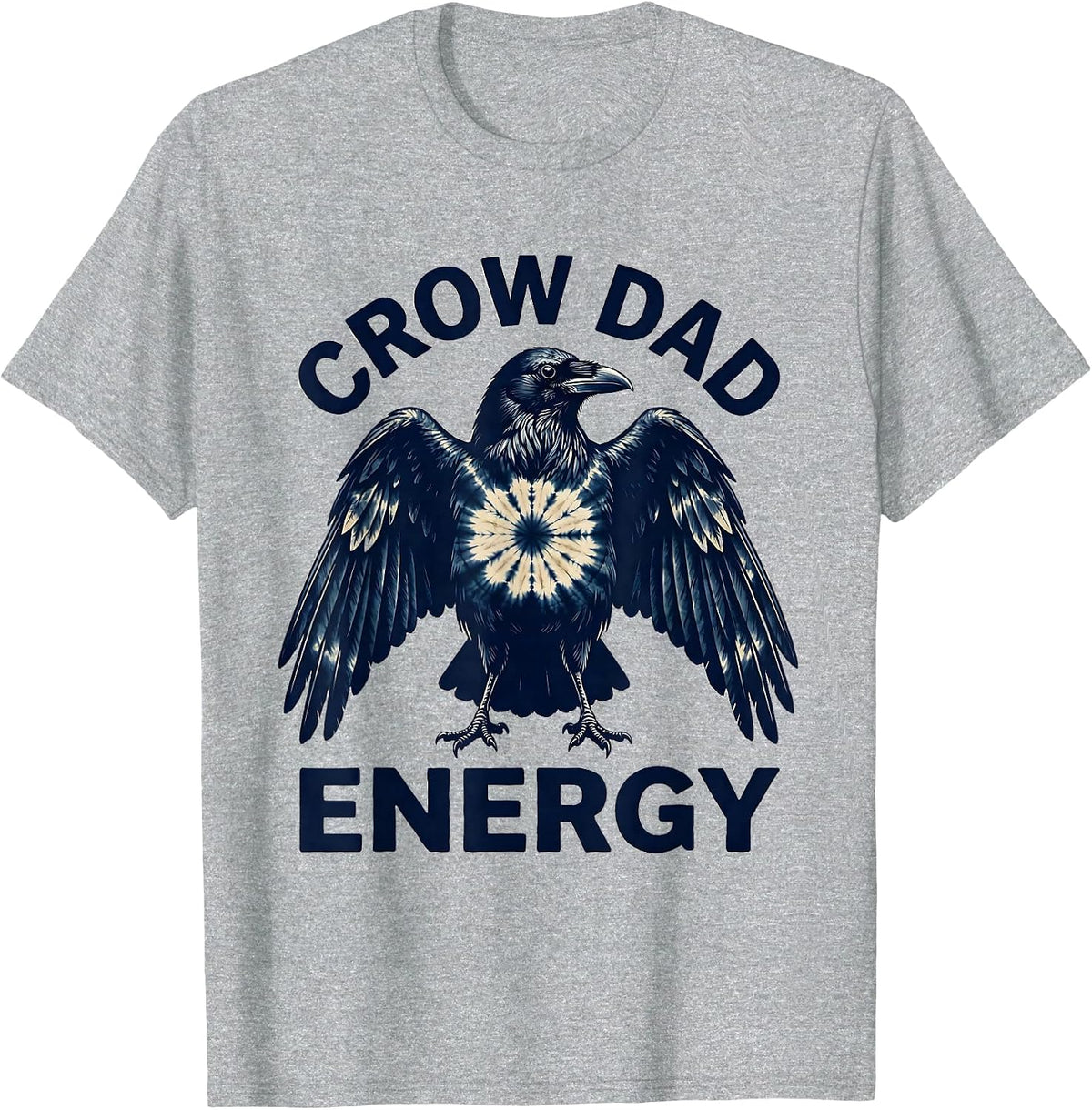 Men's Crow Dad Energy Funny Bird Dad Design T-Shirt - Heather Grey