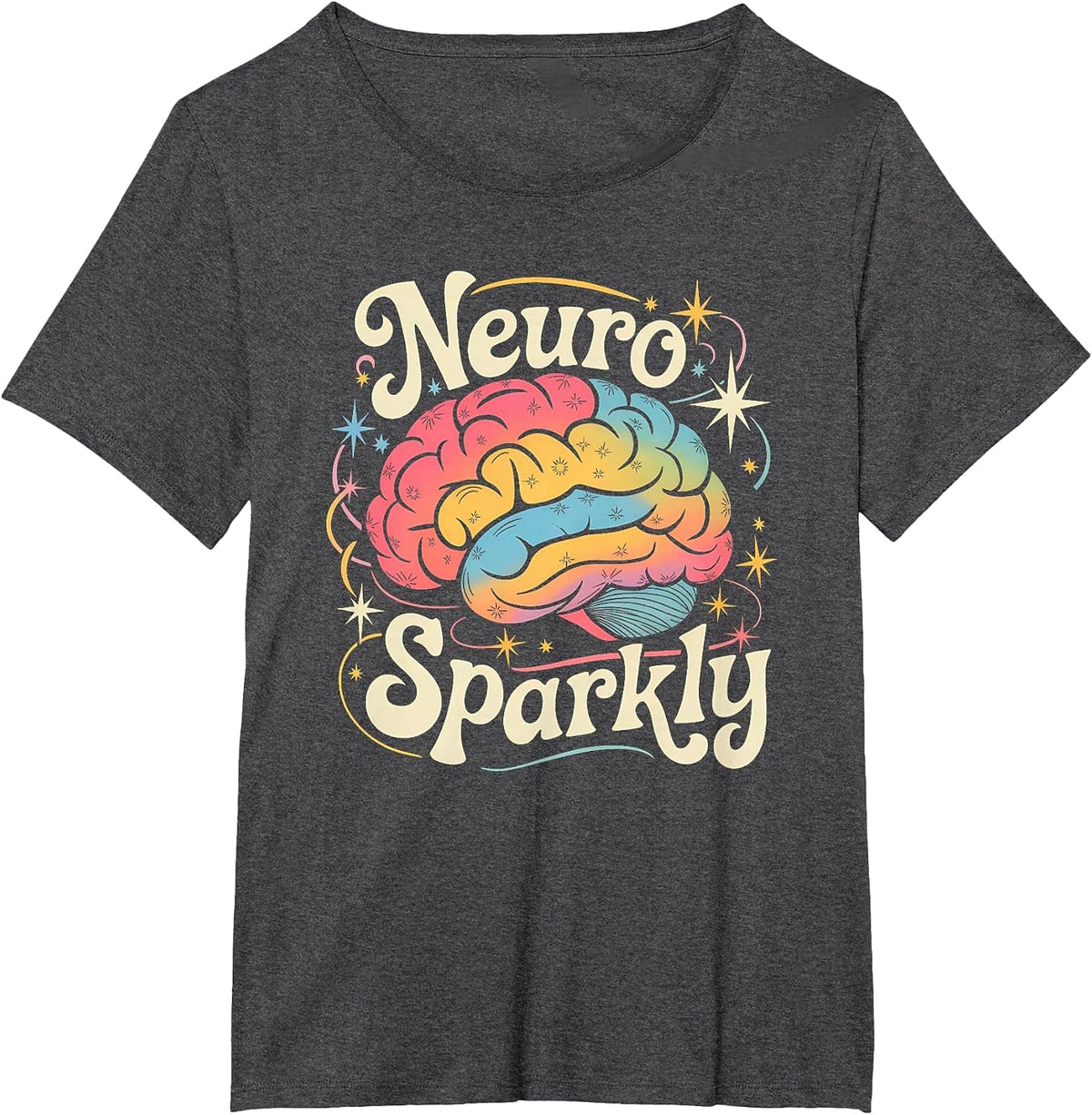 Neuro Sparkly Autism Awareness Neurosparkly Neurodiversity T-Shirt - Dark Heather Grey