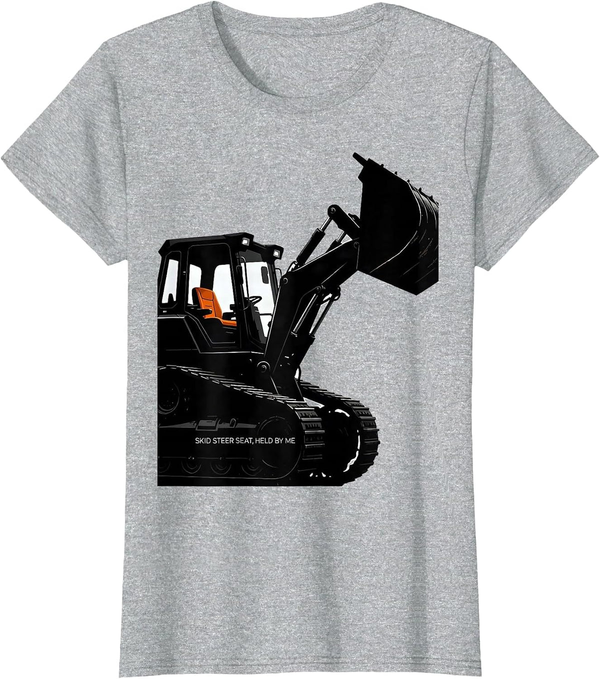 Skid Steer Seat, Held By Me Funny Construction Worker Heavy T-Shirt - Heather Grey