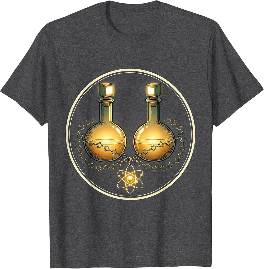 Men's Chemistry Flask Carolers Periodic Table Nerd Humor T-Shirt - Dark Heather Grey