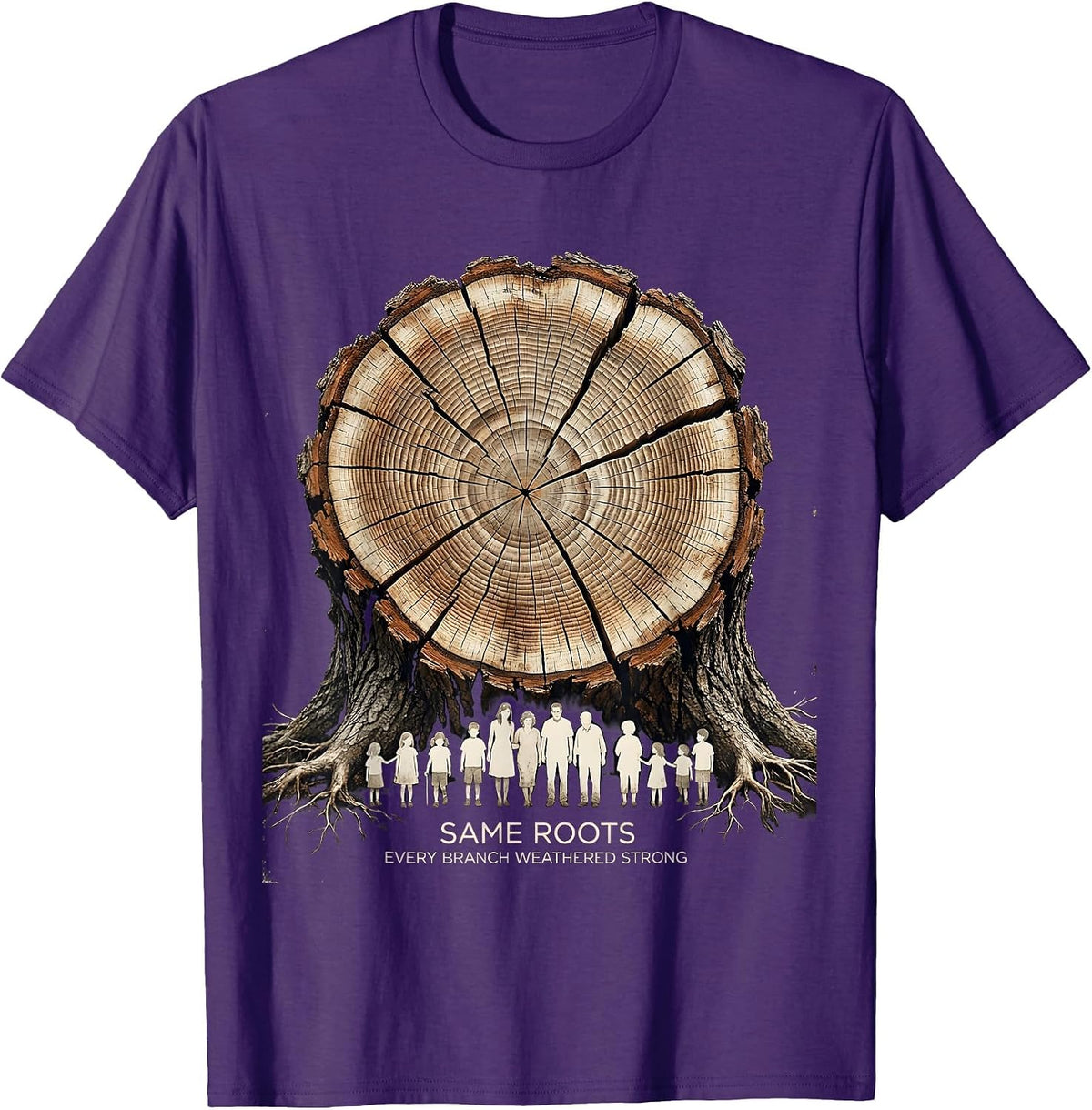 Men's Same Roots, Every Branch Weathered Strong Family Reunion T-Shirt - Purple