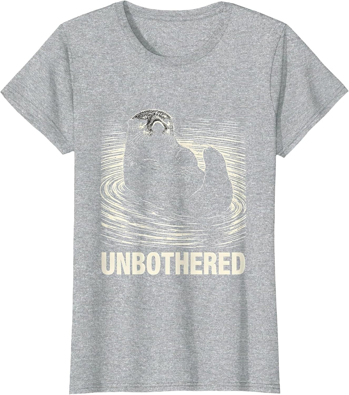 Unbothered Scratchboard Otter Resting Animal Lover Humor T-Shirt - Heather Grey