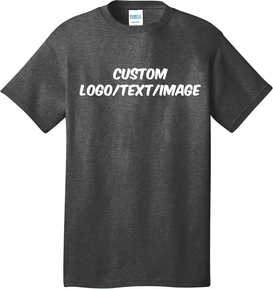 INK STITCH Unisex PC54 Custom Design Your Own Cotton Short Sleeve Tshirts - Multicolors - Dark Heather