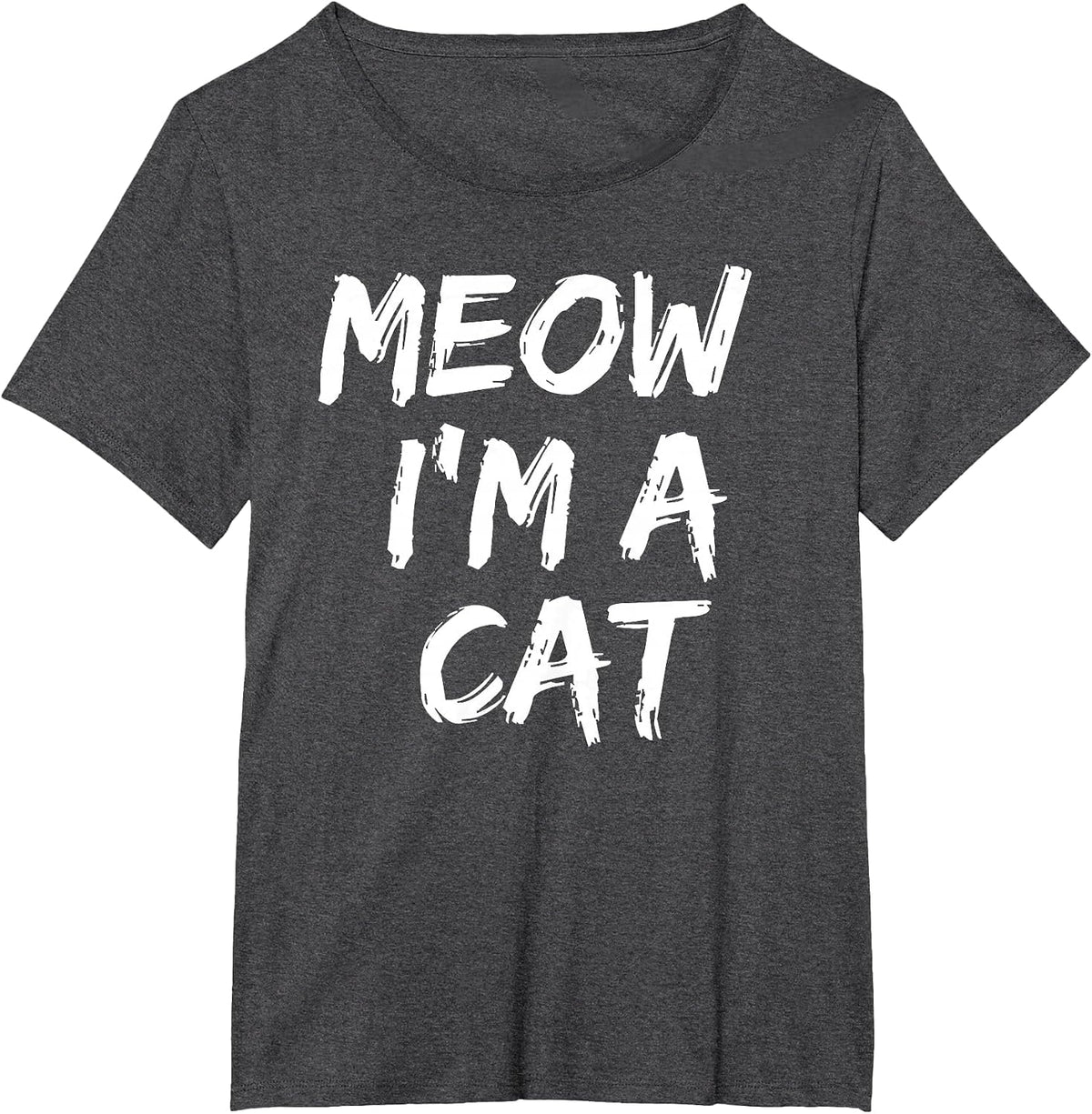 Funny Meow Cat Halloween Costume Style T-Shirt - Dark Heather Grey