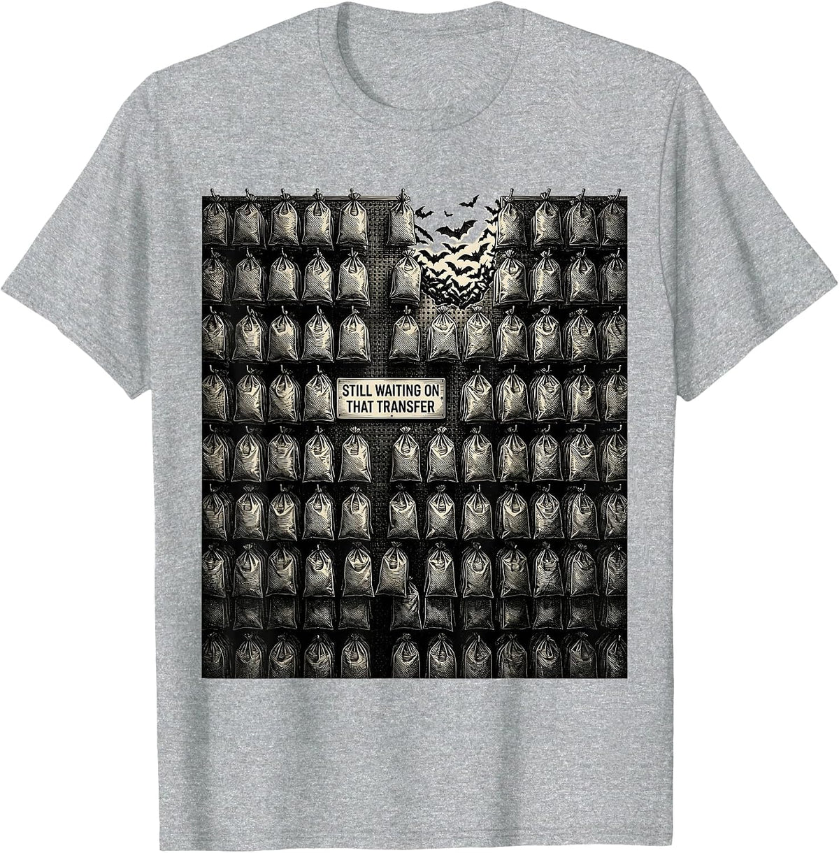 Men's Still Waiting On That Transfer Funny Pharmacy Halloween T-Shirt - Heather Grey