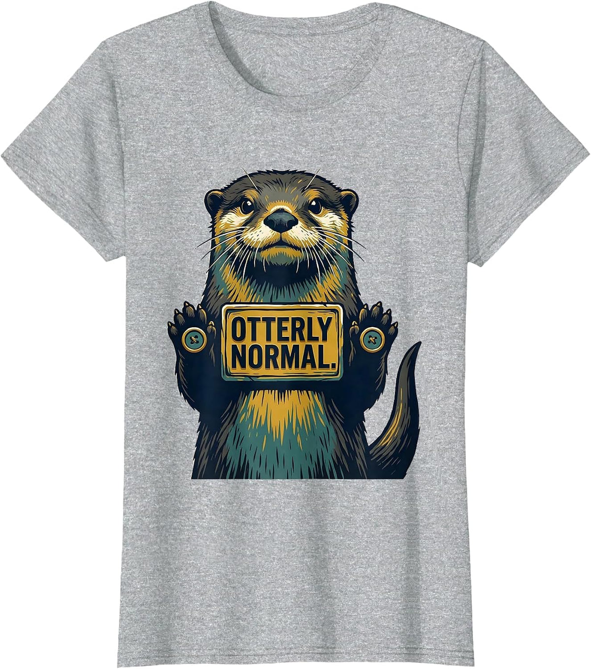 Women's Otterly Normal Midcentury Modern Funny Otter Lover Gift T-Shirt - Heather Grey