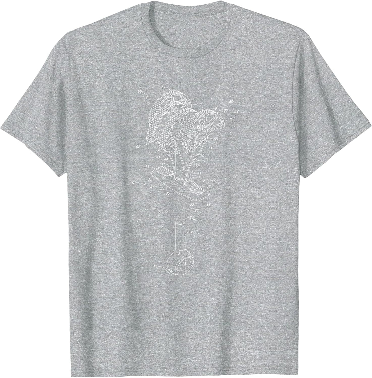 Rock Climbing Cam Anchor Patent Style Blueprint Shirt T-Shirt - Heather Grey